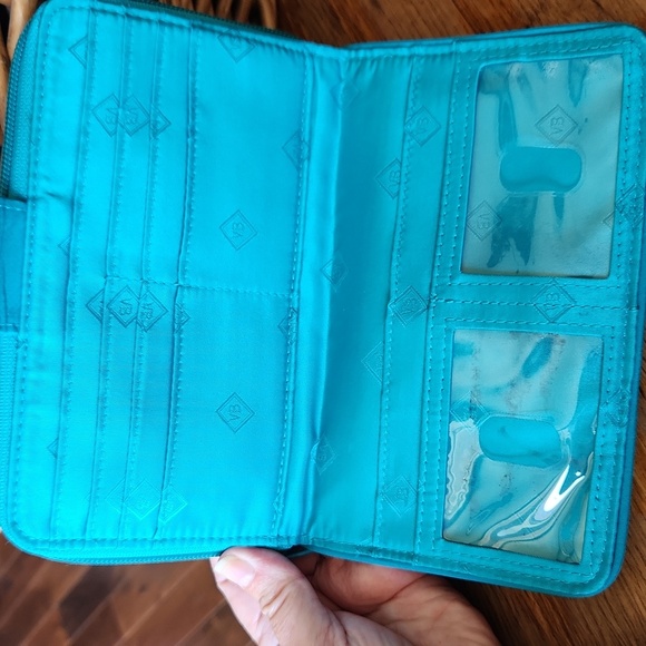 Vera Bradley Quilted Teal Wallet - Picture 4 of 16
